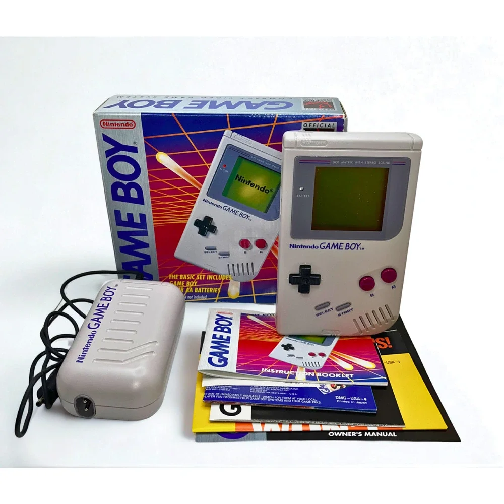 Nintendo Game Boy DMG-01 1992 NOB Complete Box Manual AC Adapter Tested